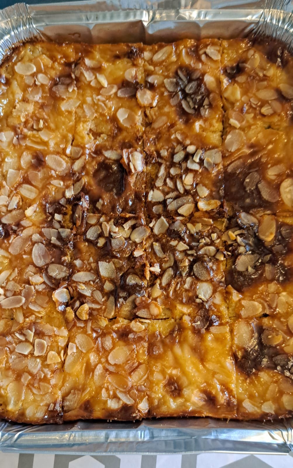 Cassava cake with Almond flakes